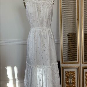 J.Crew White Eyelet Midi Dress – Size 6